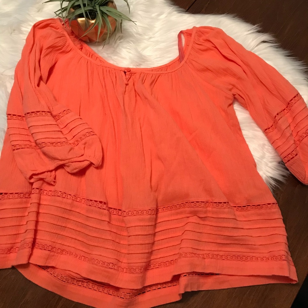 Coral H&M peasant top🌼